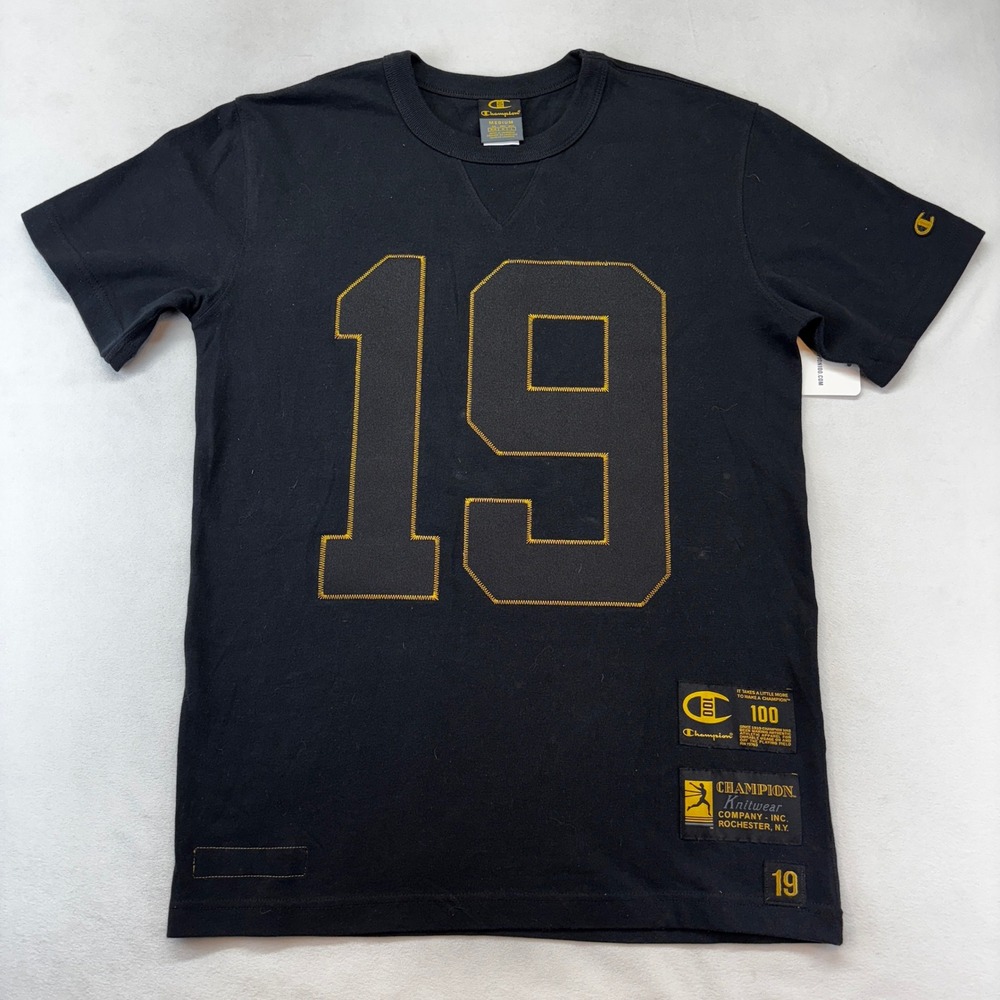 Champion T-shirt Mens Medium Black 100th Anniversary 19 Graphic T4311G 003 - Picture 1 of 8